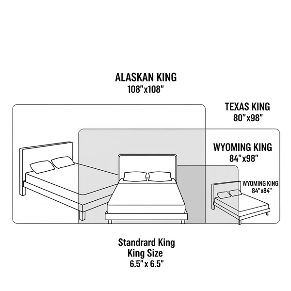Comparison chart showing oversized beds vs a standard King bed