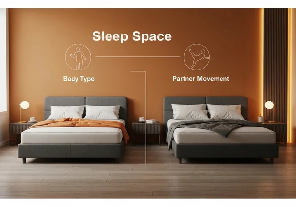 편안함을 위한 침대 사이즈 및 개인적인 요인 시각화