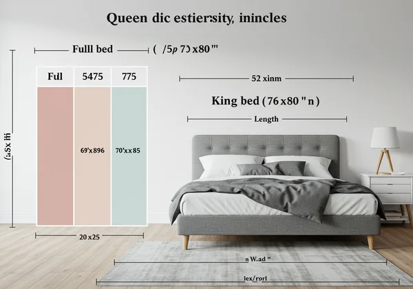 แผนภูมิเปรียบเทียบขนาดเตียงควีนไซส์, Full และ King