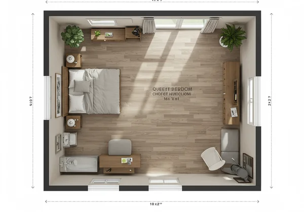 รูปแบบห้องนอนที่เหมาะสมที่สุดสำหรับเตียงควีนไซส์
