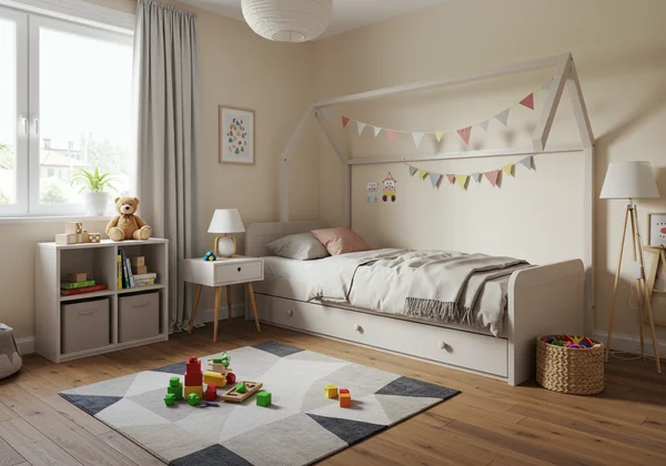 Cozy child's room with a Twin bed and play space