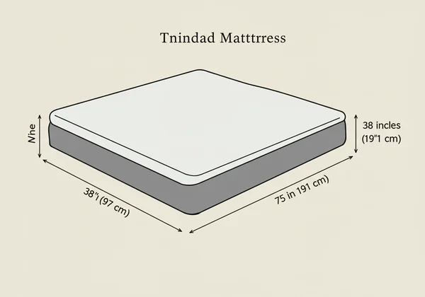 Diagram showing standard Twin mattress dimensions
