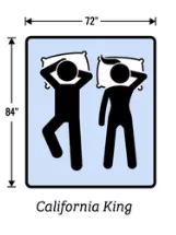 California King bed showing extra length, ideal for tall sleepers